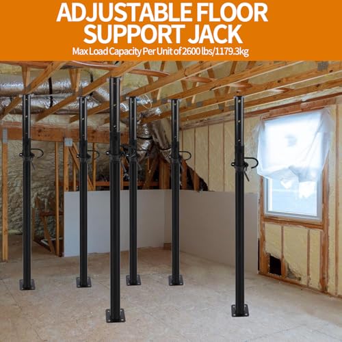 House Floor Jack，Jack Post Pole，Heaty Duty Telescoping Jacks，39" - 70" Height Range，Max Load Capacity 18000 LBS，Basement Floor Jack，Lift Support Steel Telescoping Jack Post for Temporary Support by Generic - Image 5