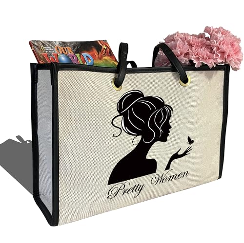 Large Canvas Tote Bag,Wife Friend Couples Bride Bridal Shower Mom Grandma Personalized Gifts