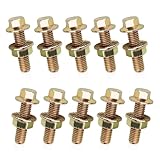 leechio 10 PCS Exhaust Manifold Bolt Kit, M8X1.25-30mmFlange Bolts, Rust-Proof High Carbon Steel Steel Flange Nut Screw, Car Retrofit Replacement Parts, for Most Car Models (Gold)