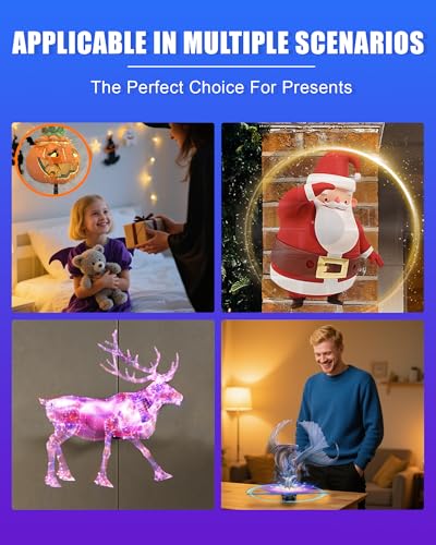3D Hologram Fan, 18 Inch 3D Holographic Fan 2000*704PX Resolution 352pcs HD LED Beads with Remote/Bluetooth/WIFI, Holographic Video Advertising Projector for Business,Halloween,Party,Bar (45CM, 8G) — view 6
