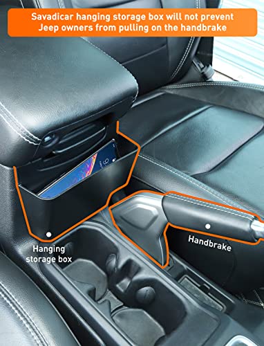 Savadicar Jl & Jt Center Console Hanging Storage Box, Armrest Abs Organizer For 2018 2019 2020 2021 2022 2023-Current Jeep Wrangler Jl Jlu & Gladiator Jt 2/4 Door, Interior Accessories, Black #TOP2