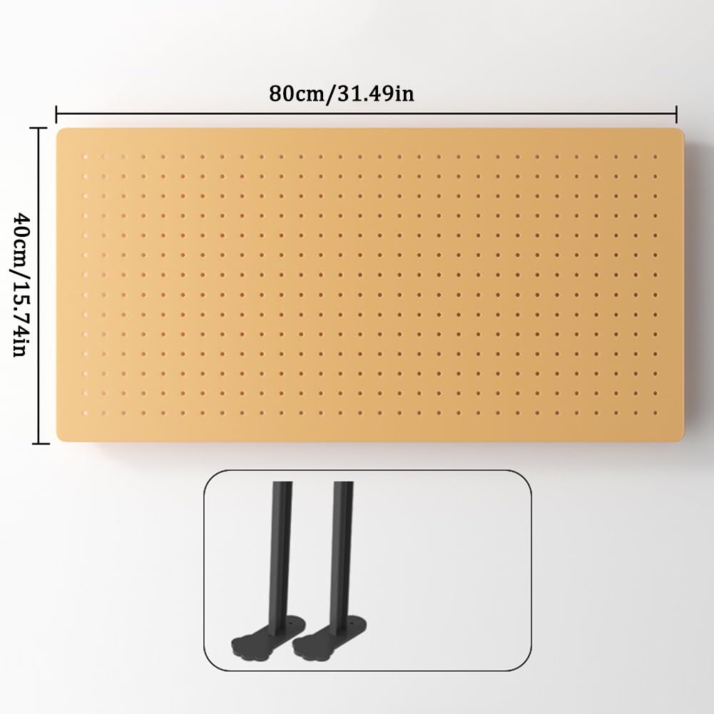 Przechowywanie narzędzi garażowych, zestaw organizera z pionową przegrodą, montowana na ścianie, tablica do przechowywania narzędzi, żółty, 80 x 40 cm