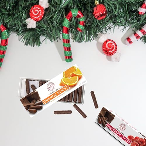 Sweet Candy Milk Chocolate Candy Sticks Variety 2 Pack- Milk Chocolate Orange Sticks and Milk Chocolate Covered Raspberry Jelly Stick - Thumbnail 3