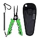 RUNCL Fishing Pliers S1, Needle Nose Pliers - Braid Cutter, Hook Remover, Split Ring Opener, Weights Crimper, Bait/Weight Tuner, Fish Gripper - Kayak Fishing Ice Fishing Saltwater & Freshwater (Green)