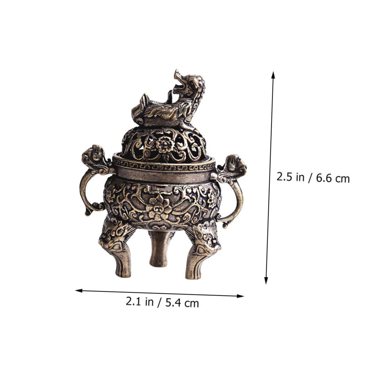 装飾的な金属製火鉢 ライオン装飾付き 香炉涼炉茶道具 装飾的な金属製火鉢 ライオン装飾付き 香炉涼炉茶道具