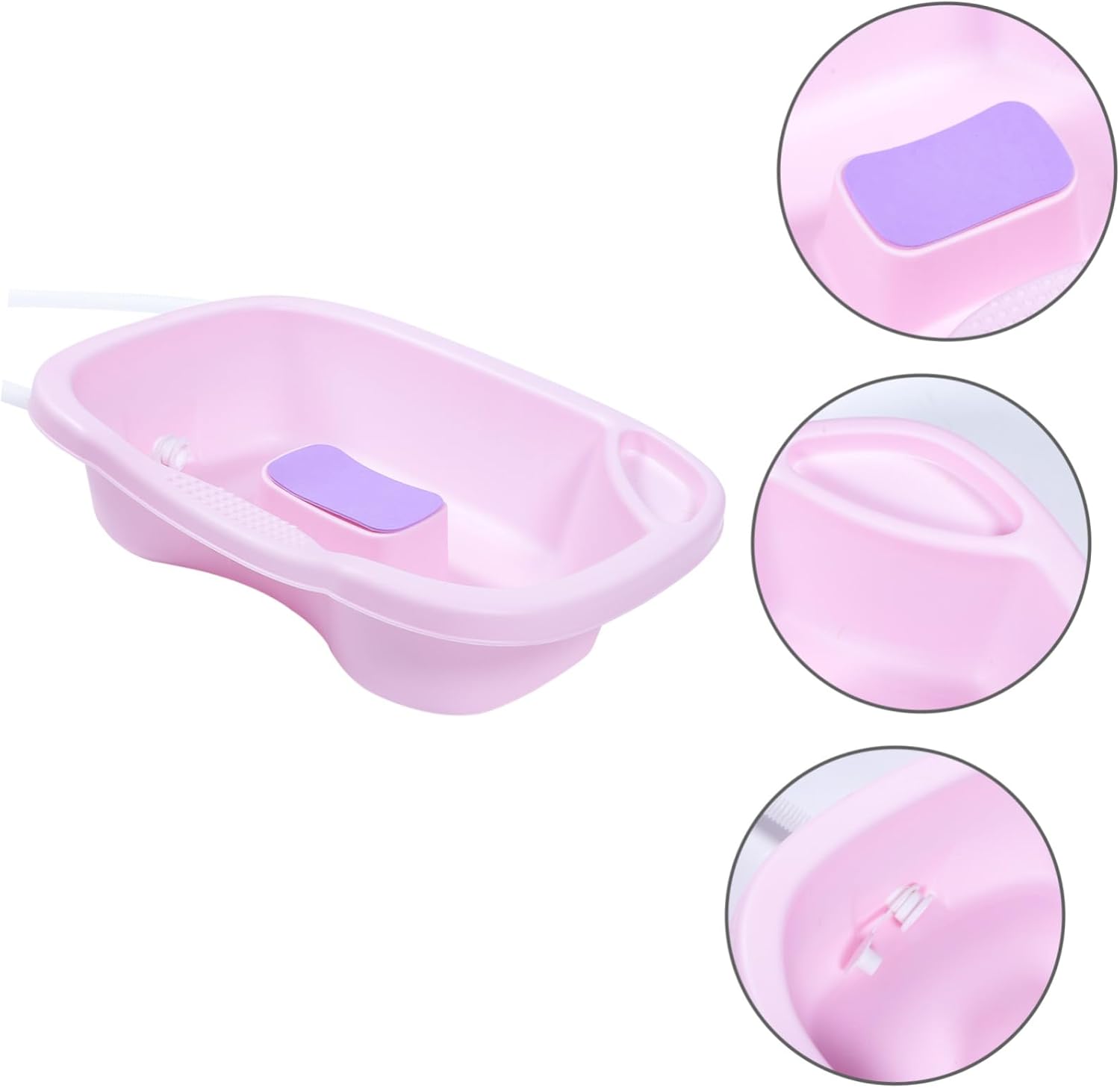 Portable Shampoo Bowl for Bedside Hair Washing Lightweight Plastic Basin for Elderly Pregnant and Bedridden Use Comfortable Neck Support and Easy Drainage