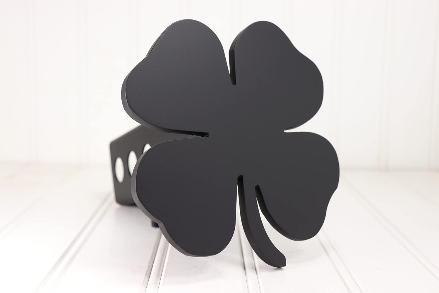 Matte Black Four Leaf Clover Hitch Cover, 2 inch