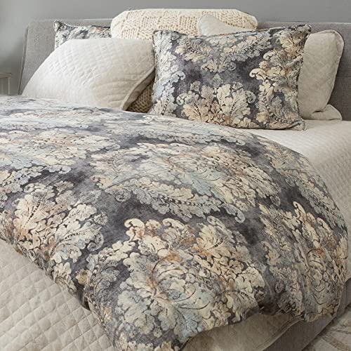 HiEnd Accents Victoria 3 Piece Comforter Set with Pillow Shams, King Size, Smoky Damask Washed Linen Luxury Bedding Set, Romantic Western Modern Traditional Style, 1 Comforter and 2 Pillowcases - Image 6
