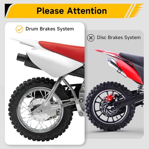 Image of 2.5-10 Dirt Bike Rear Wheel Compatible with CRF50 SSR70 TTR50 XR50, 2.5 x 10 Tire & Rim for Apollo Taotao 50cc 70cc 90cc 110cc Pit Bike Motorcycle Parts with Drum Brake Pad Shoe Assembly Silver