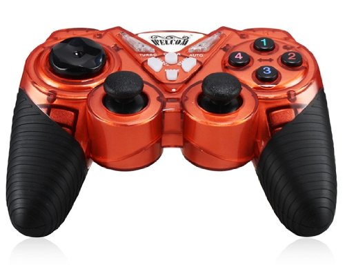 Welcom WE-8400S Mars Wired Vibration & Rocker USB Computer KOF Game Controller with LED Indicator (Red)