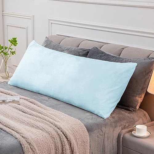 Image of BEDELITE Body Pillow Cover with Zipper, Blue, 20x54 Inch, 1 Pack