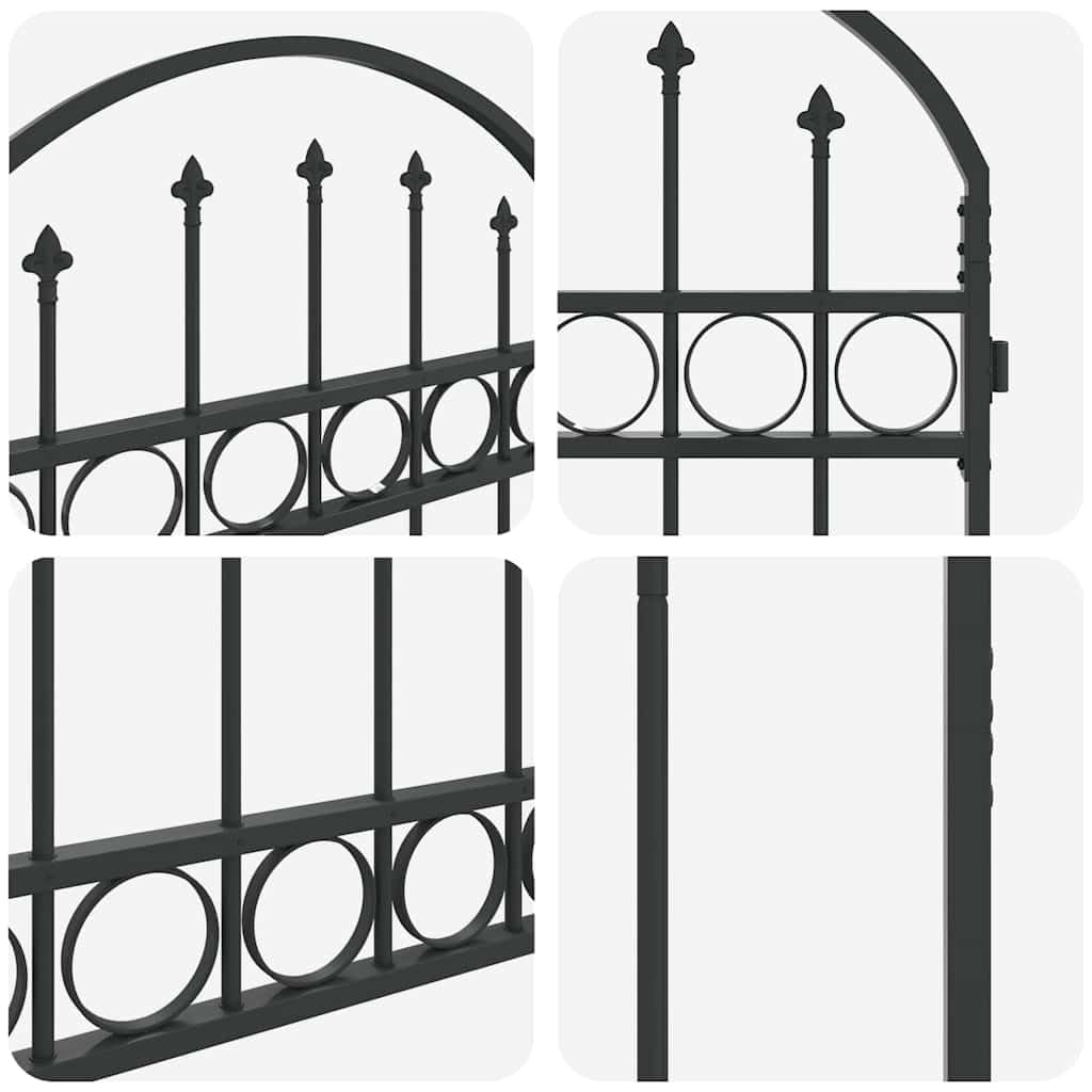 vidaXL Poste de Valla ASSEN 200 x 88 x 14 cm Acero Gris Con cerradura