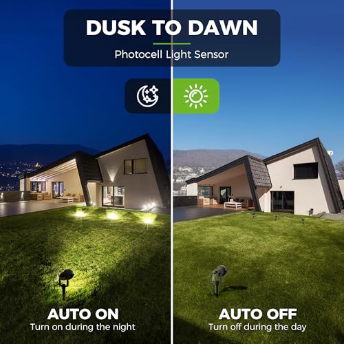 Image of L LOHAS LED Dusk to Dawn Plug in Outdoor Spotlight Warm White 1 Pack