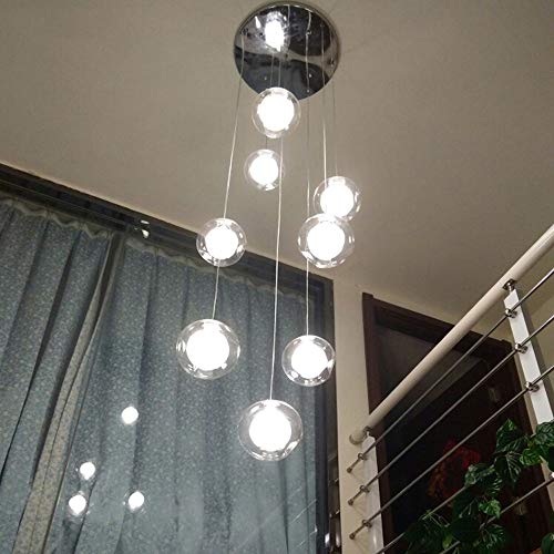 Lustre restaurant LED minimaliste suspension boule de verre pour salle à manger moderne