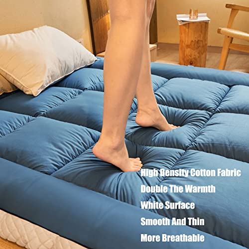 YIbing Futon matras, super Japanse vloermatras, 10 cm vouwen dikker Tatami vloermat draagbaar, camping matras slaapmat vloer lounge bank, matrassen futon, E6,150 x 200 cm - Afbeelding 5