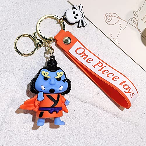 Feimeng Jewelry Anime Onepiece Jinbe Silicone Keychain - 3D Character Keyring For Backpack, Car Door Keys Holder, Gifts For Fans #TOP4