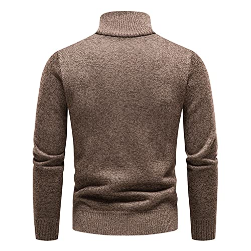 Lu's Chic Men's Zip Up Sweater Cable Knit Pullovers Soft Turtleneck Business Casual Work Long Sleeve Pullover Sweater4