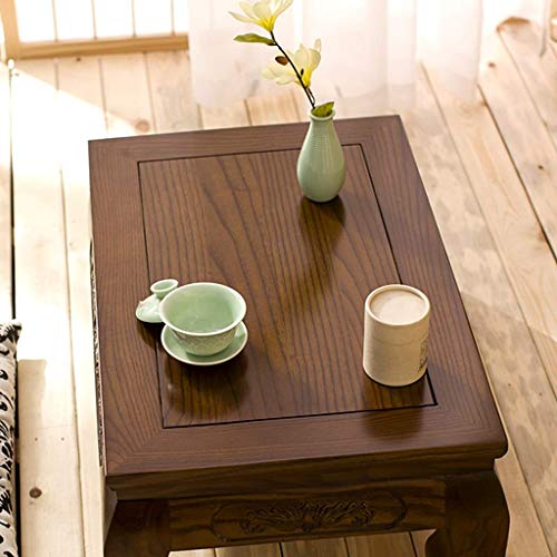 Mesa de café de madera maciza de 50x50x30 cm para tatami y balcón 5