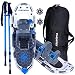 FLASHTEK 25''/30'' Snowshoes for Men and Women Lightweight Snowshoes with Poles for Hiking Heel Lift Riser for Mountaineering + Free Carrying Bag (Honeycomb Pattern, 30")