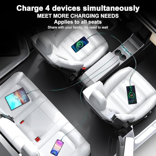 Image of 65W USB Hub for Tesla Model 3 (New Model Y Juniper 2024 2025 2026 -Fast Charger Accessories for Model 3 Highland(New Model Y Juniper) USB Charger Hub 4-Ports