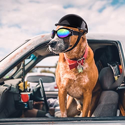 WXJ13 Pet Dog Helmet and Dog Goggles Set 5 Inch Dog Hat and Goggles Dog Sunglasses Dog Hard Hat Reflective Puppy Goggles… - Image 6