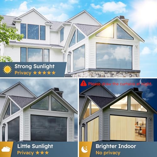 Image of Woohome Blackout Glass Film & Stickers (24 X 96 Inchs) for Privacy Window Cover for Home & Office - Easy Apply, UV Protection, Removable Decorative Film (5% Blackout Black Film 2 X 8 SQFT)