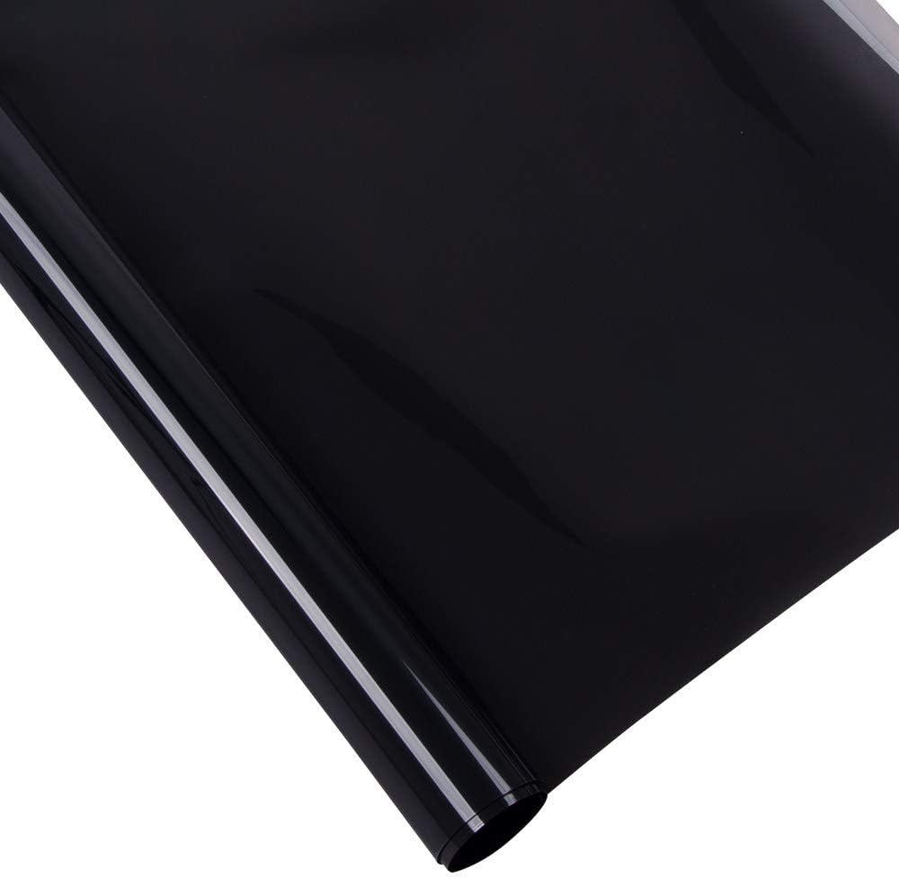 1.52x5m 17% VLT Black Window Film Sputter Solar Tint High Thermal Insulation Car Sunshade Vinyl Self Adhesive Blockout IR UR for Comfortable Inside Space