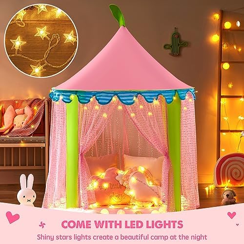 Tiny Land Princess Castle Kids Tent, Kids Play Tent with Star Lights & Carry Bag, Foldable Kids Pop Up Play Tent/House Toy for Indoor & Outdoor Use 2 51UlRirtPOL. AC