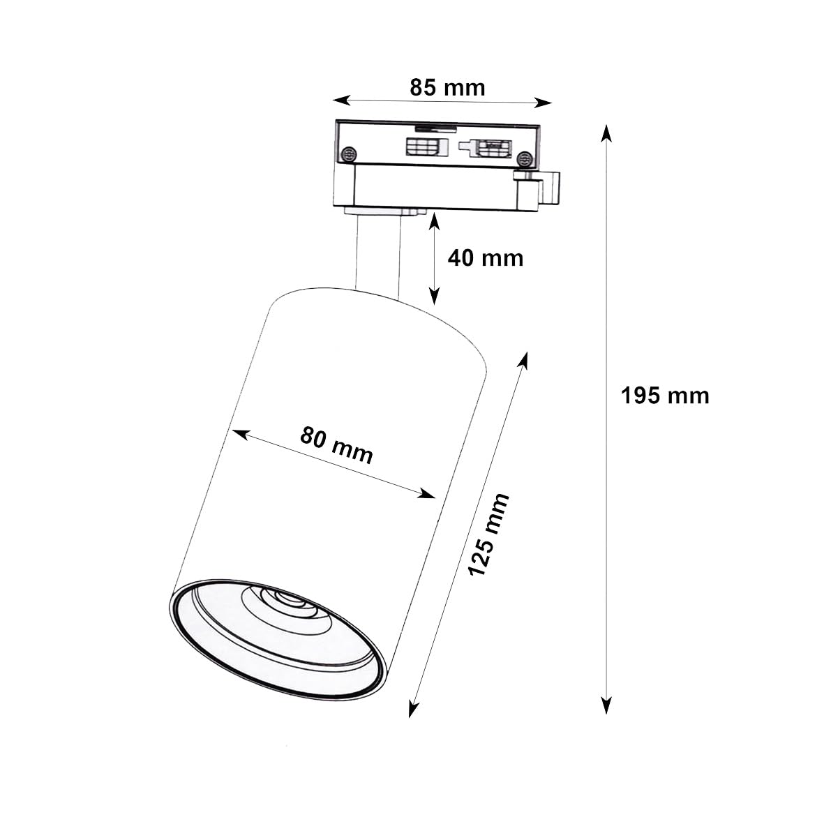 Silamp FARETTO LED A BINARIO MONOFASE 30W 220V NERO LUCE SWITCH 3000K-4200K-6400K