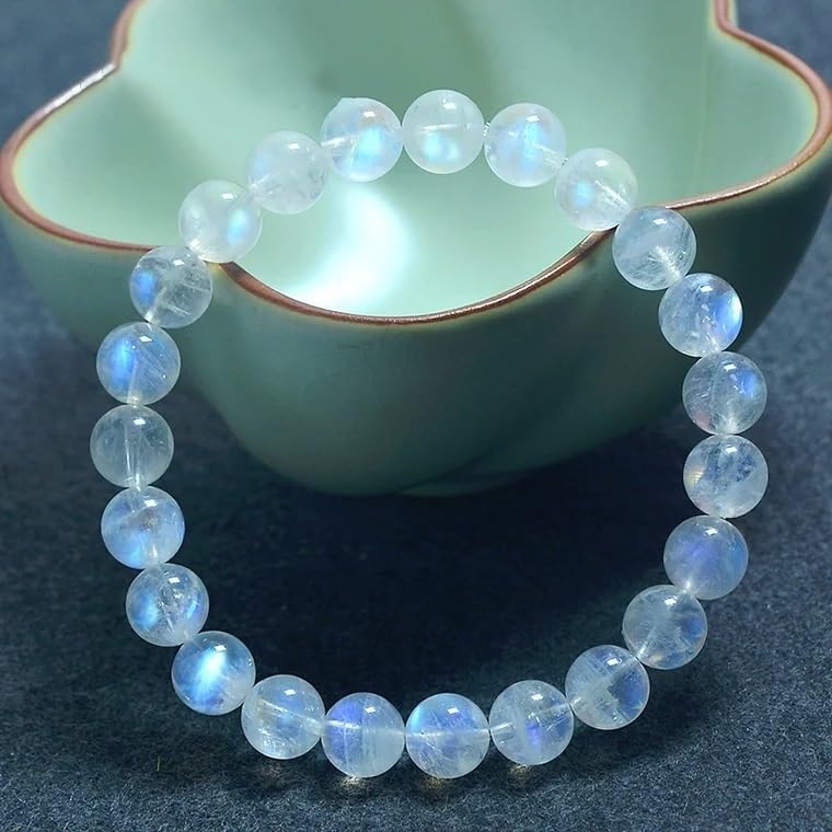 6mm Naturalny niebieski kamień księżycowy Crystal Clear Round Beads Bransoletka damska