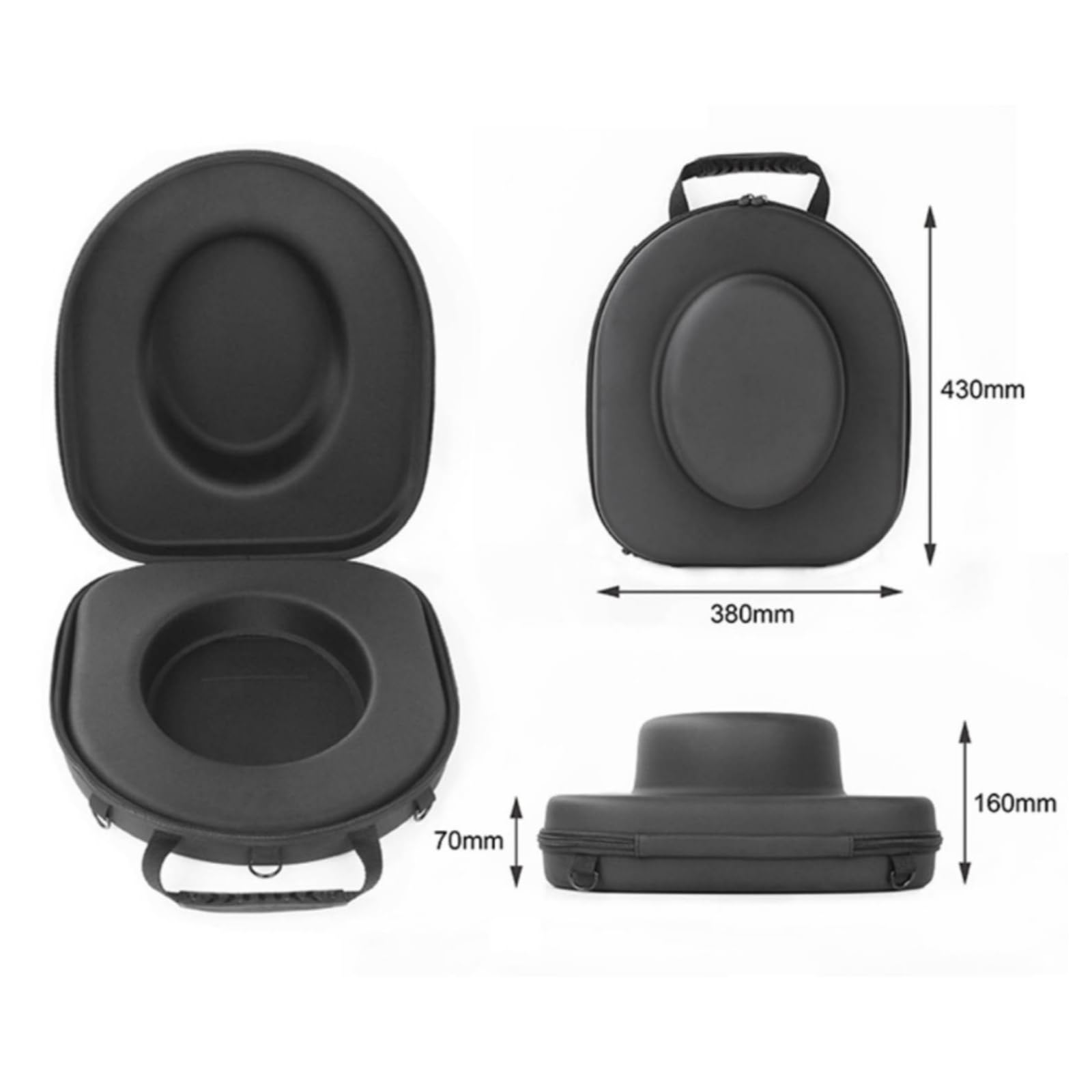 Sombreros con Asa Antigolpes Caja Organizadora Sombreros Resisn Estuche Rígido para Equipaje, 430 380 160mm