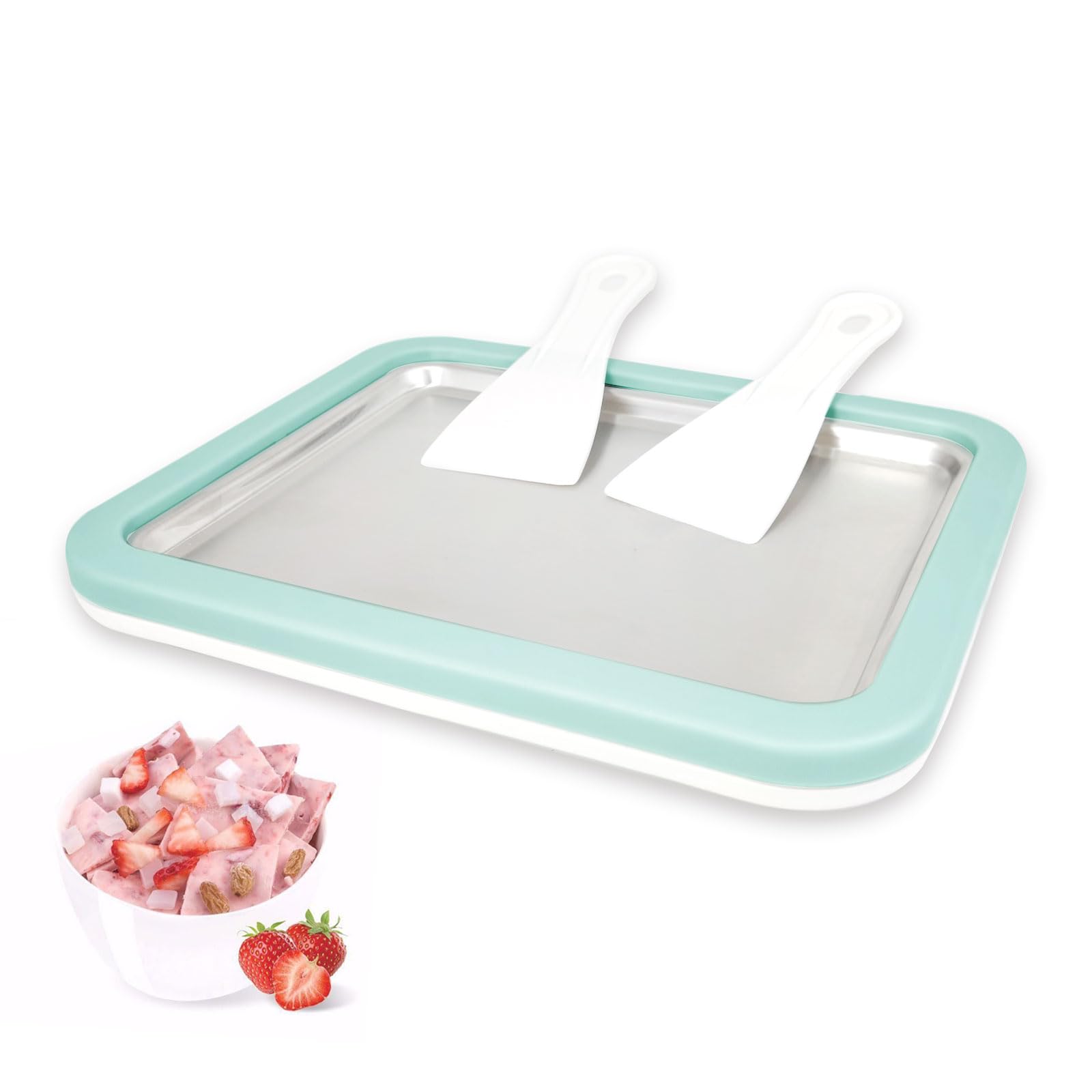 climafusion Instant Ice Cream Maker, Rolled Ice Cream Maker, Instant Gelato Pan/Roll, Homemade DIY Ice Cream for Fun Parent-Child Activities for Families Mint Green