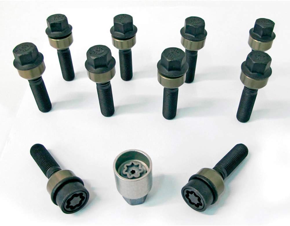 H&R 1456606SET Bolt Set Round-Head with Movable Cone R14 M14x1.50-Length 66mm-10 pcs. (e.g. Compatible with Porsche) -incl. Wheel-Locks