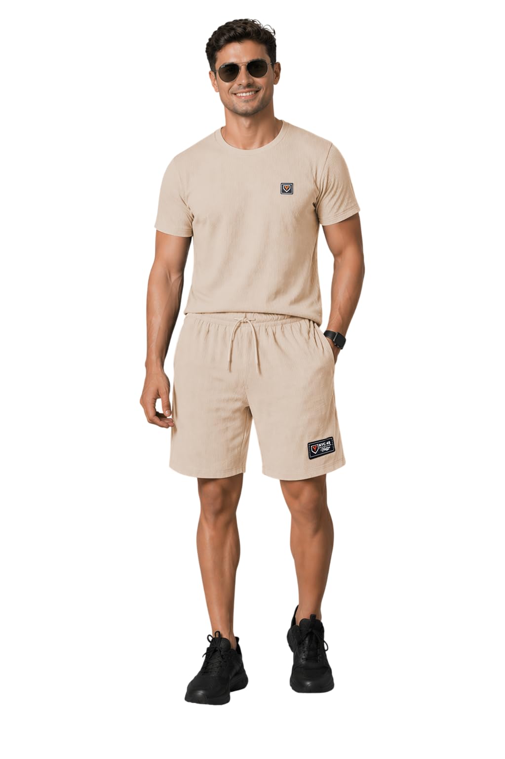 yazole Men's Tracksuit | Lycra Blend Regular Fit | Quick Dry Gym Yoga Training Tracksuit | Breathable Jacket & Track Pant Set for Travel Casual Sports Wear | Everyday Use - Chiku(S)-picture-33