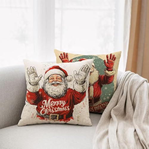 Housses de coussin extérieur imperméable 26x26 lot de 2 lin déperlant canapé