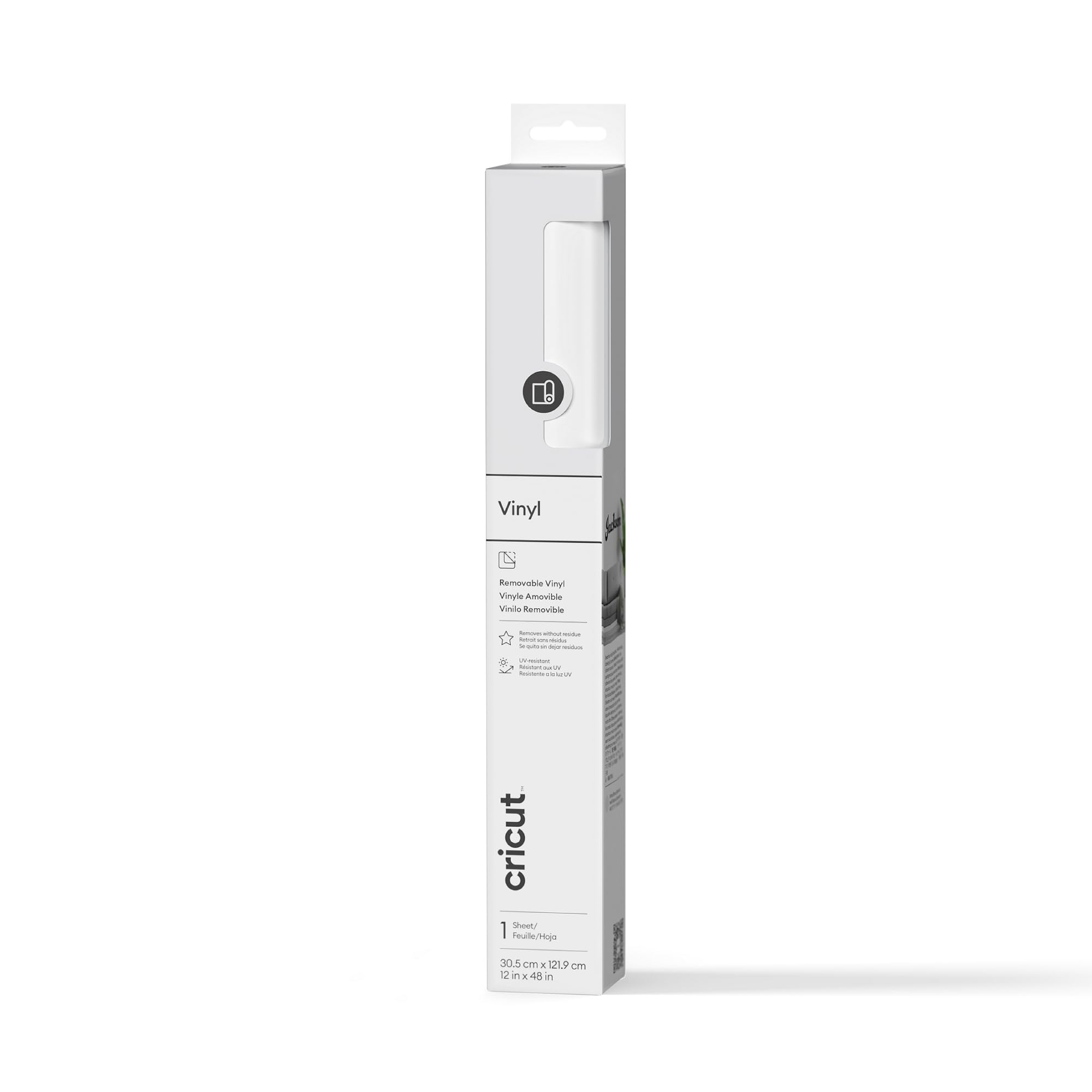 Cricut Permanent Adhesive Vinyl Sheet | 30.5 cm × 1.2 m | Matte White | Self-Adhesive Vinyl for All Cutting Machines
