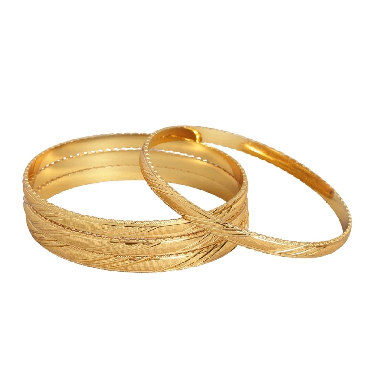 ACCESSHER Set Of 4 Matte Gold-Plated Handcrafted Bangle For Girls - 2.8 |Gifting for Karwachauth| (B09RV9FLJT) Amazon Price History, Amazon Price Tracker