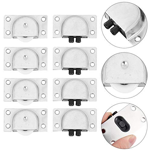 VILLCASE 4 Pares de Rodas Rolantes de Móveis Rodas Deslizantes para Armário de Guarda-Roupa Janela d