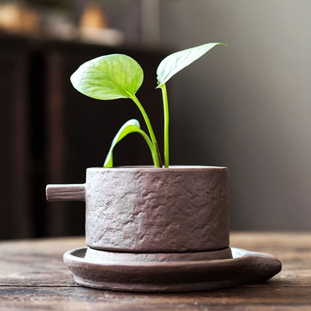 Sadzarki Ceramiczny garnek kwiatowy bonsai kwiatowy garnek do salonu pulpit kwiatowy garnek krajobrazowy Donice (Color : C)
