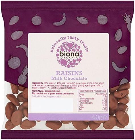 Biona Organic Milk chocolate covered Raisins