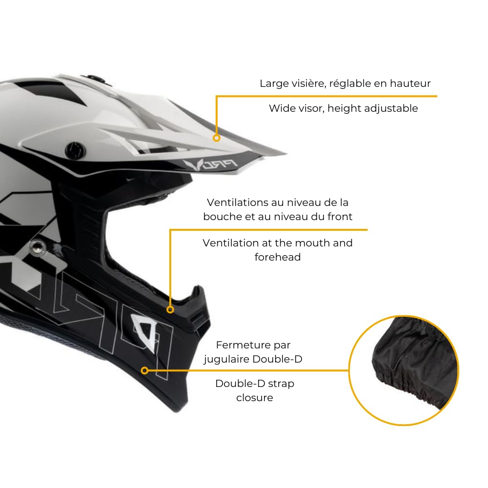 Casque cross SKUD DALLAS Adulte Homologué ECE 22.06 M | intérieur lavable