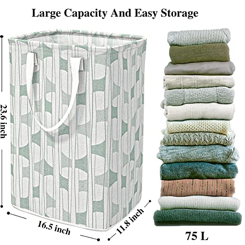 Hmsoftest 2-Pack Laundry Basket, 75L Large Waterproof Freestanding Laundry Hamper, Foldable Tall Clothes Hamper With Extended Reinforced Handles For Clothes Toys In The Dorm And Family-Gradient(Green) #TOP1
