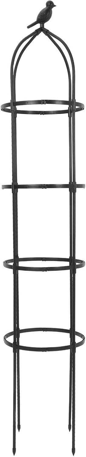 UPKOCH Metal Garden Trellis for Outdoor Climbing Plants with Bird Head Design, 5.78ft Tall Heavy Duty Iron Frame Plant Support for Flower Beds Patio and Garden Decorations