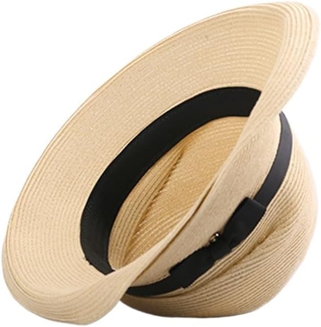 Hat Female Seaside Vacation Outing Beach Sun Foldable Bow Tie