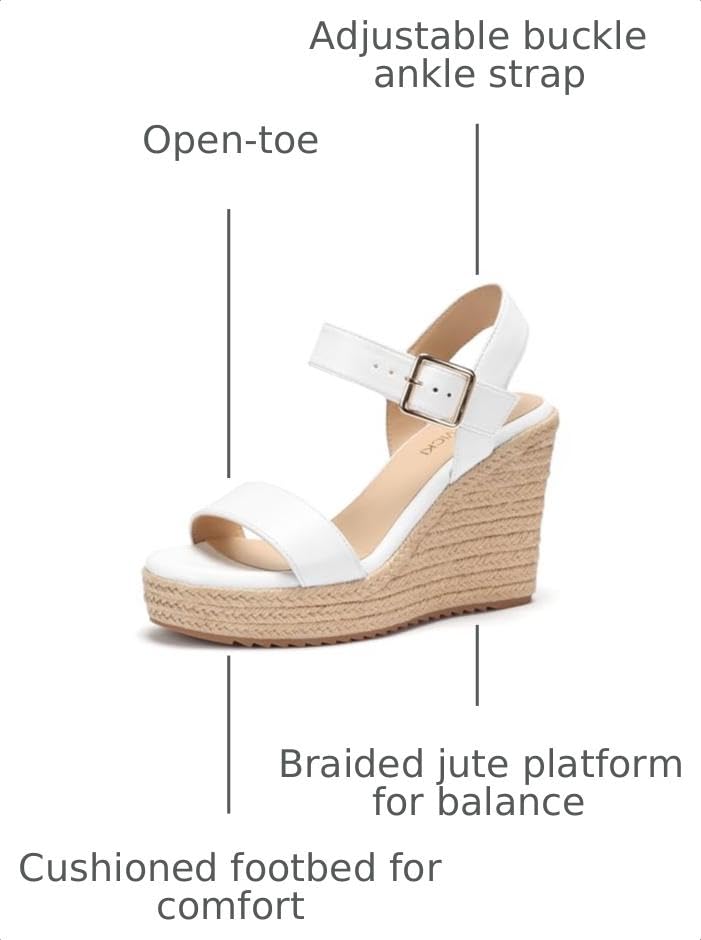 Image of VICKI.VICKI Women's Platform Sandals Wedge Ankle Strap Open Toe Sandals