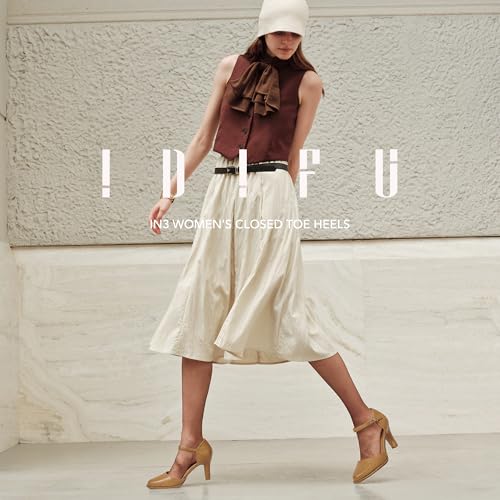 Image of IDIFU IN3 Closed Toe Chunky High Heels Comfortable Dress Shoes for Women