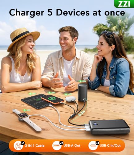 ZZI Portable Charger Power Bank 60000mAh, 22.5W PD Fast-Charge Battery Pack - image 5