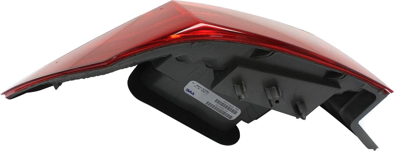 Evan Fischer Driver Side Outer Tail Light Assembly Compatible with 2013-2015 Honda Accord Sedan With Bulb