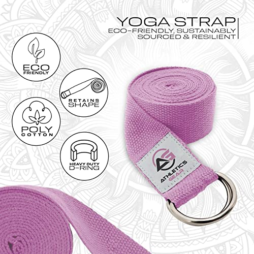 Yoga Strap Belt with Metal D-Ring Buckle, 6ft long & 1.5 inch wide, Made with Durable Cotton for Stretching and Flexibility - Image 3