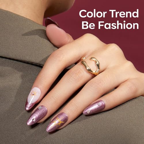 Image of modelones Glitter Gel Nail Polish Pastel Red Gel Nail Polish Soak-Off UV Gel Polish - 28+ Days Long-Lasting Salon-Quality Nail Art DIY Manicure & Gift 15ML
